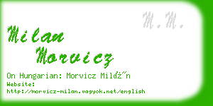 milan morvicz business card